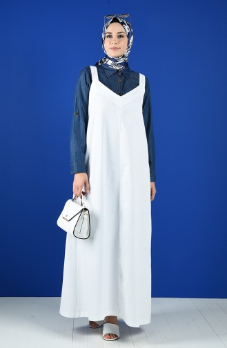 White Hijab Dress 5024-05