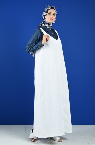 Weiß Hijab Kleider 5024-05