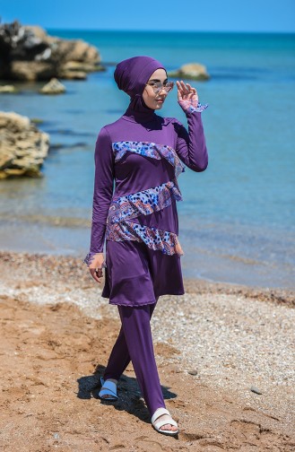 Maillot de Bain Hijab Plum 8094-02