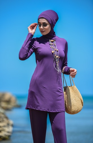Lila Hijab Badeanzug 8151-02