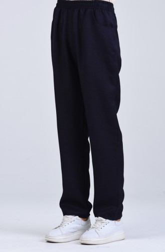 Elastic waist Pocket Detailed Trousers 4128pnt-01 Navy Blue 4128PNT-01