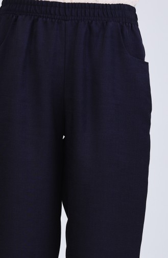 Elastic waist Pocket Detailed Trousers 4128pnt-01 Navy Blue 4128PNT-01