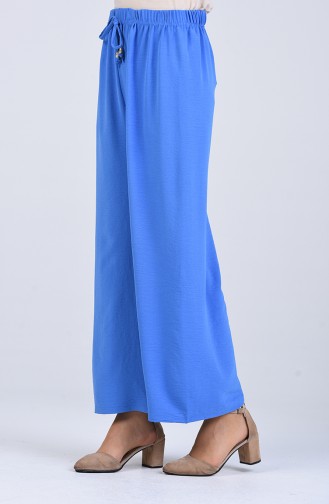 Aerobin Fabric Elastic waist wide Leg Pants 5459-15 Blue 5459-15