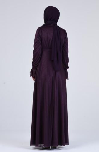 Zwetschge Hijab-Abendkleider 1009-06