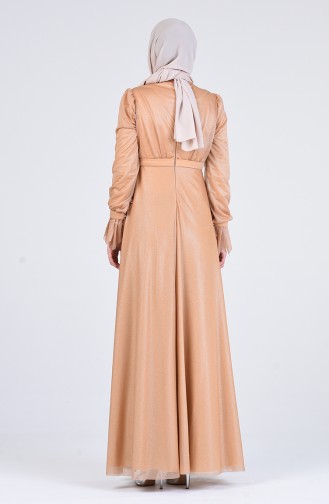 Karamel Hijab-Abendkleider 1009-07