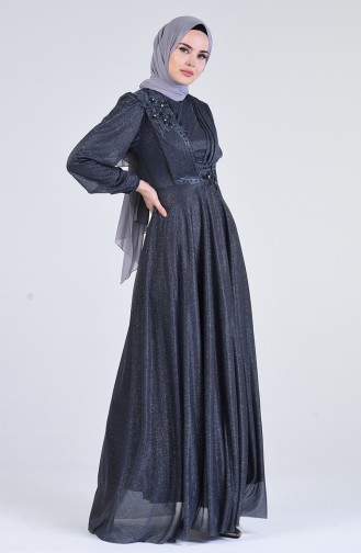 Anthrazit Hijab-Abendkleider 1123-02