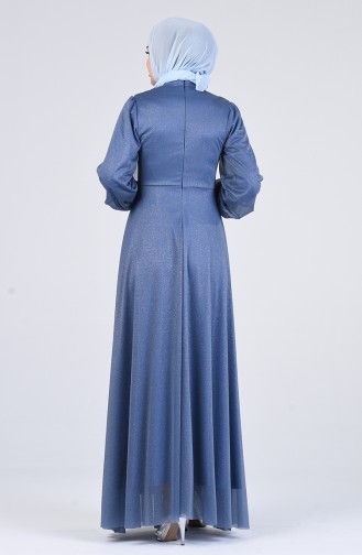 Indigo Hijab-Abendkleider 1123-05