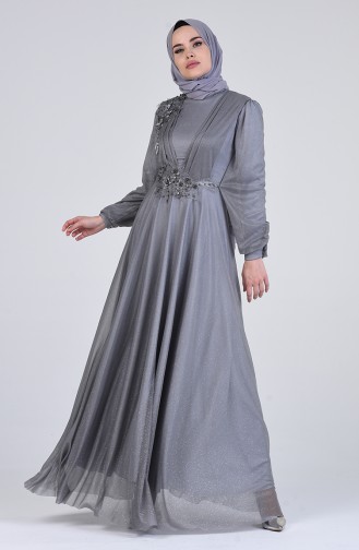 Habillé Hijab Gris 1123-06