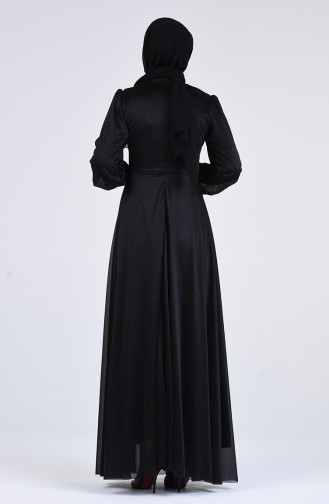Schwarz Hijab-Abendkleider 1123-07