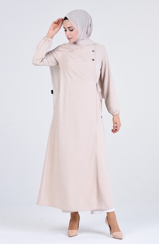 Beige Abayas 6814-09