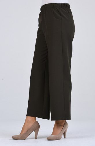 Elastic waist wide-leg Trousers 0505-04 Dark Green 0505-04