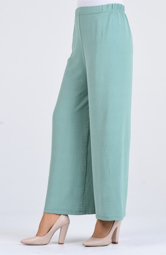 Aerobin Fabric Elastic waist wide Leg Pants 5459-02 Mint Green 5459-02