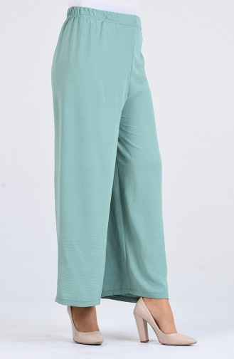 Aerobin Fabric Elastic waist wide Leg Pants 5459-02 Mint Green 5459-02