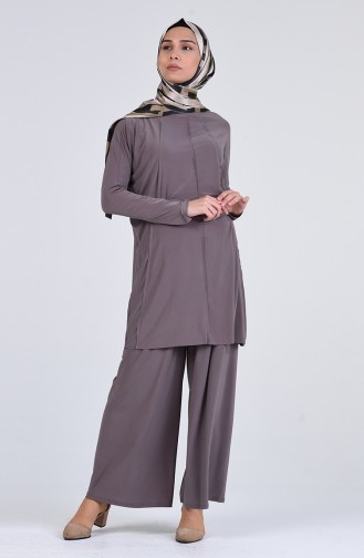 Sandy Tunik Pantolon İkili Takım 1024-02 Vizon