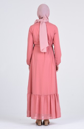 Robe Hijab Rose Pâle 7664-01