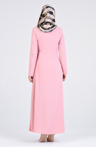 Beige-Rose Hijab Kleider 7670-02