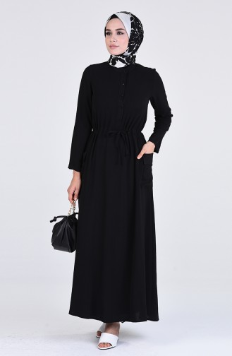Dress with Pockets 7684-03 Black 7684-03