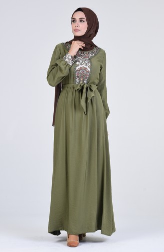 Khaki Hijab Kleider 9Y3960300-02