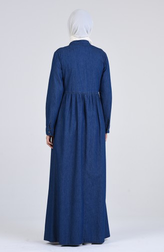 Navy Blue Hijab Dress 5004-01