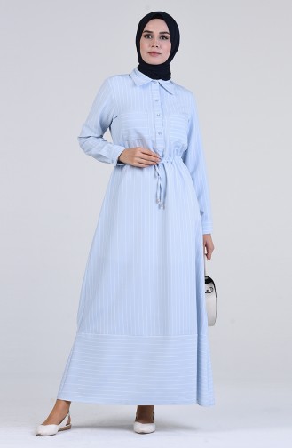 Striped Dress 3096-01 Baby Blue 3096-01