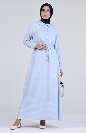 Robe Hijab Bleu Bébé 3096-01