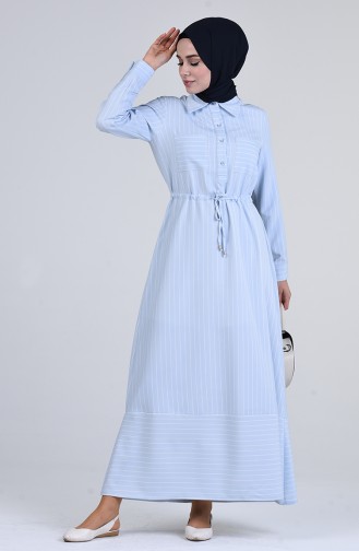 Striped Dress 3096-01 Baby Blue 3096-01