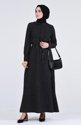 Striped Dress 3096-03 Black 3096-03