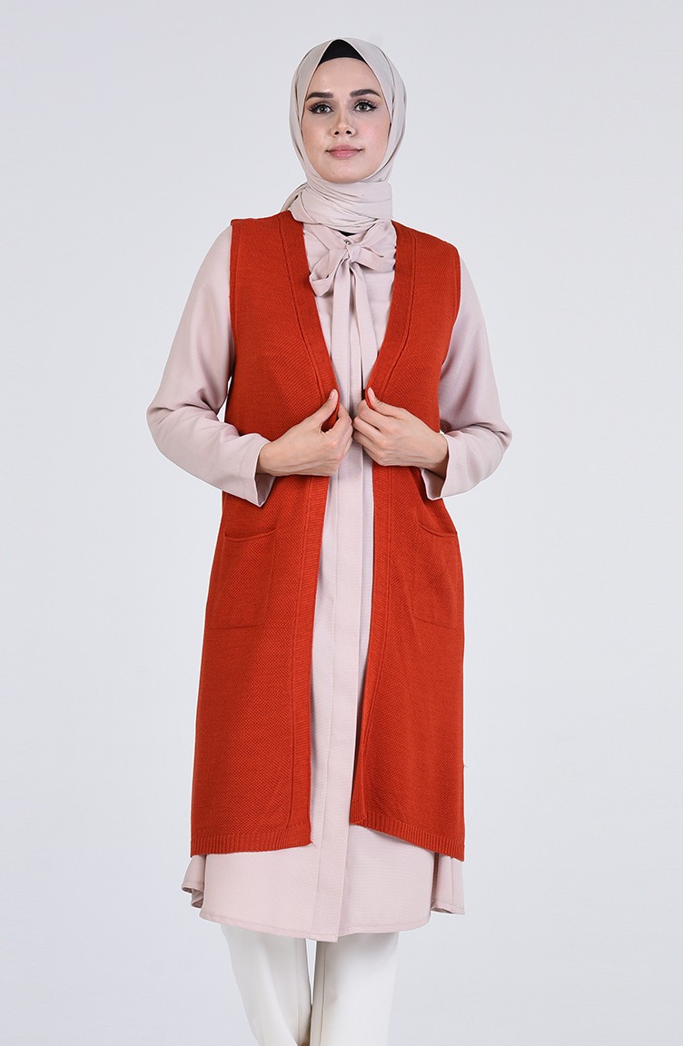 Gilet Sans Manches Couleur Brique 3944 36 Sefamerve