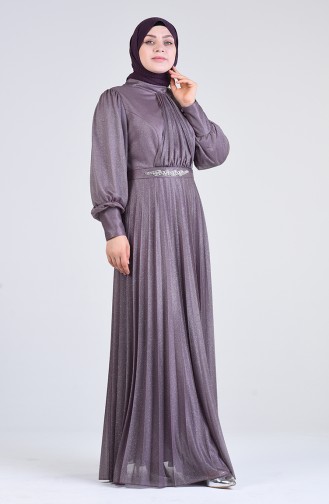 Plus Size Silvery Evening Dress 1316-01 Lilac 1316-01