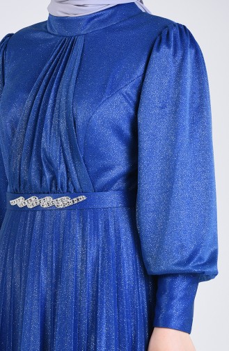 Parlament-Blau Hijab-Abendkleider 1316-02