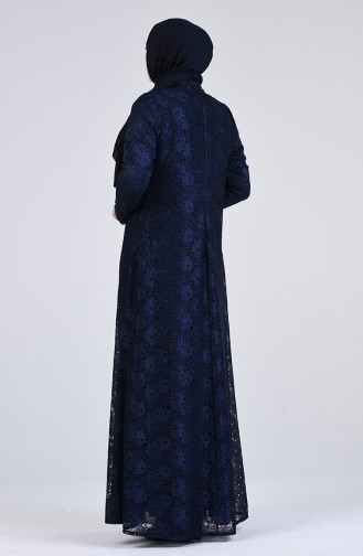 Dunkelblau Hijab-Abendkleider 1319-03