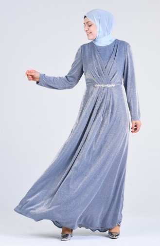 Indigo Hijab-Abendkleider 1322-03