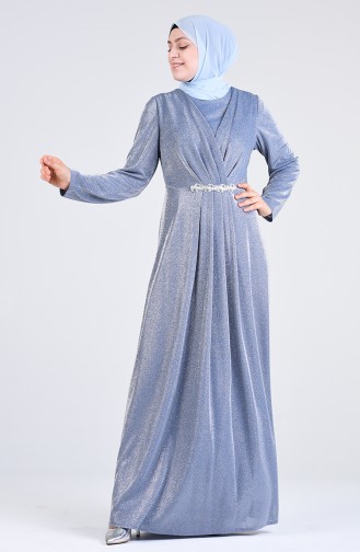 Indigo Hijab-Abendkleider 1322-03