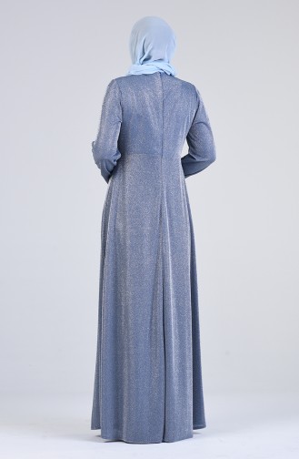 Indigo Hijab-Abendkleider 1322-03