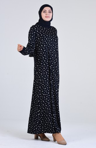Dunkelblau Hijab Kleider 4550C-01