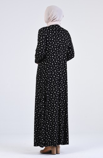 Schwarz Hijab Kleider 4550C-02