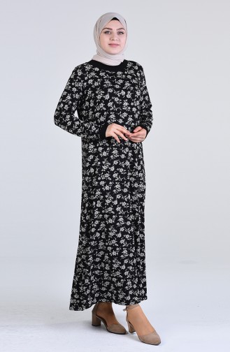 Schwarz Hijab Kleider 4550E-01