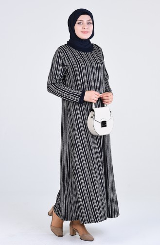 Navy Blue Hijab Dress 4550G-01