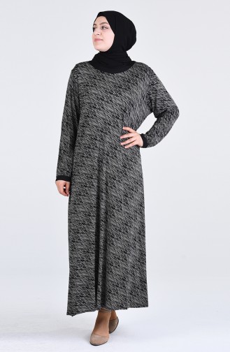 Schwarz Hijab Kleider 4550H-01