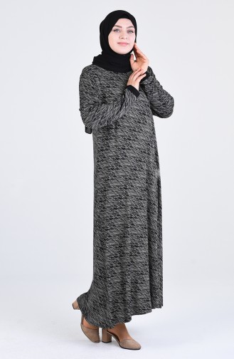 Schwarz Hijab Kleider 4550H-01