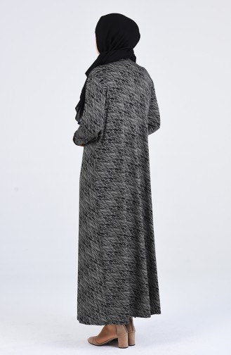 Plus Size Pattern Belted Dress 4550h-01 Black 4550H-01