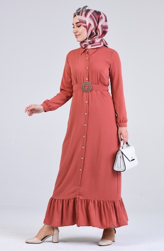 Dark Dusty Rose Hijab Dress 9057-04