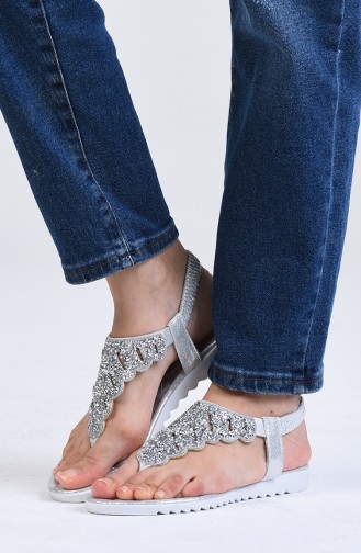 Silver Gray Summer Sandals 0010-05