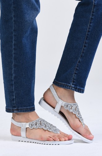 Silver Gray Summer Sandals 0010-05