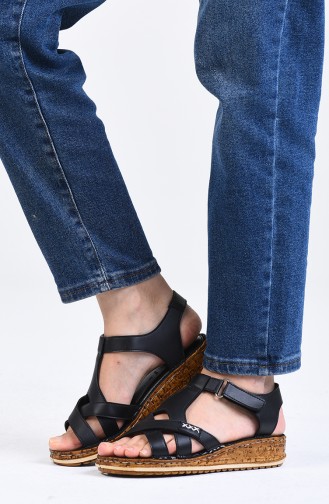 Black Summer Sandals 0201-02