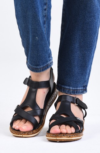 Black Summer Sandals 0201-02