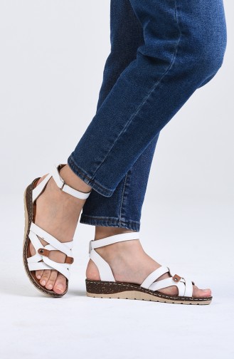 White Summer Sandals 0403-03
