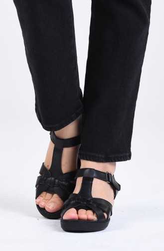 Black Summer Sandals 1504-02