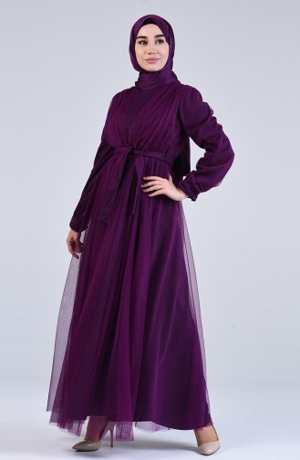 Purple İslamitische Avondjurk 7663-01