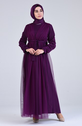 Lila Hijab-Abendkleider 7663-01